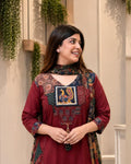 Effortless Elegance: Handcrafted Cotton Kurta Set with Applique, Katha Work & Designer Pockets