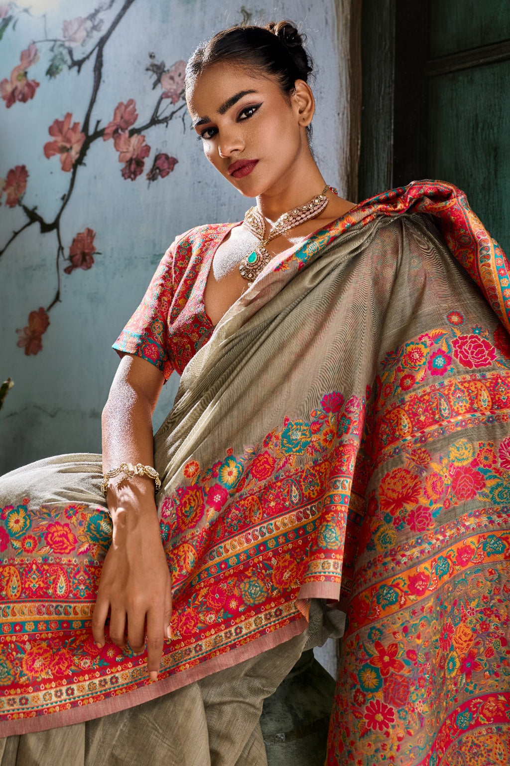 Wrap Yourself in Timeless Luxury: Handwoven Modal Cotton Pashmina Saree