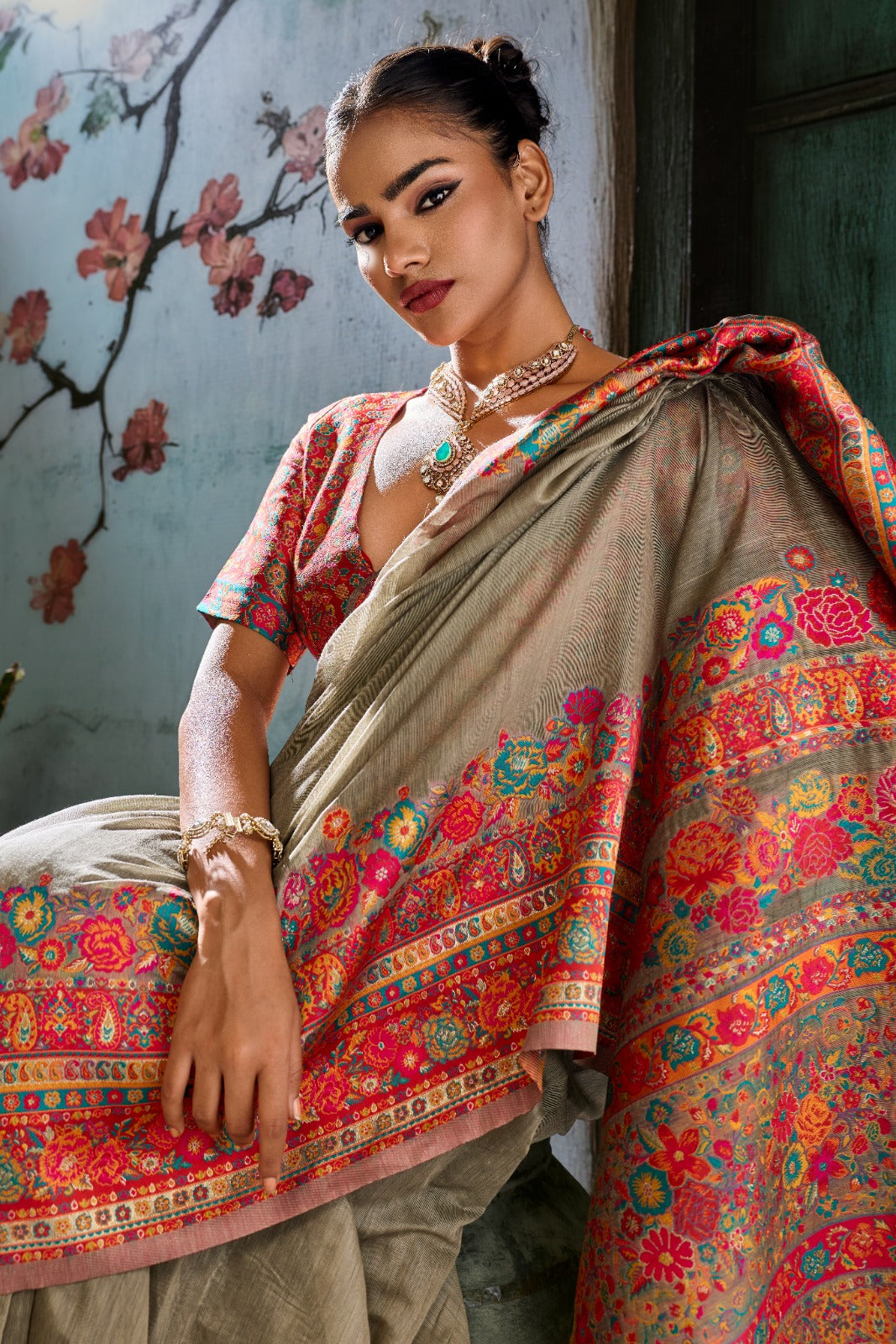 Wrap Yourself in Timeless Luxury: Handwoven Modal Cotton Pashmina Saree