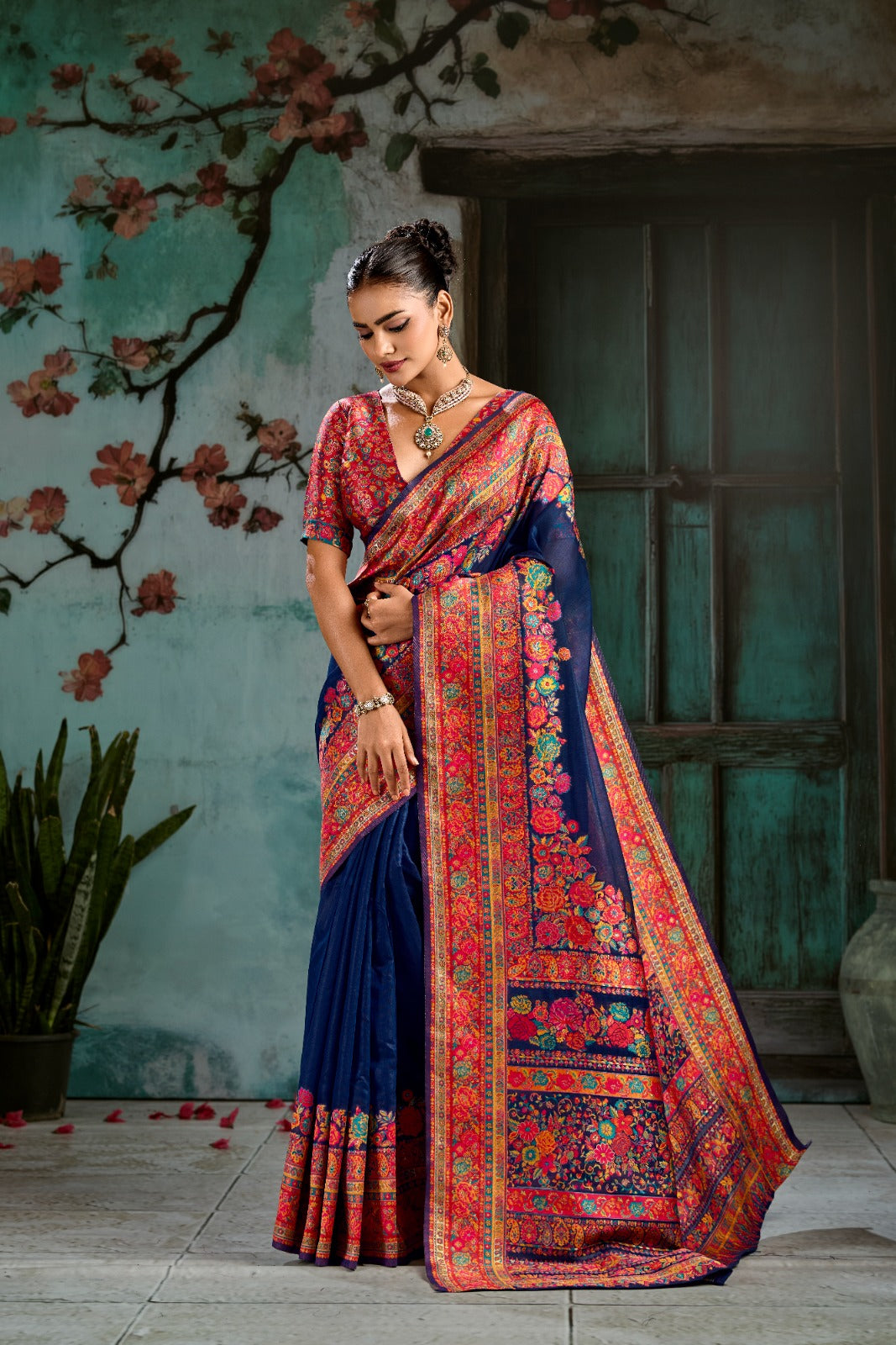 Wrap Yourself in Timeless Luxury: Handwoven Modal Cotton Pashmina Saree