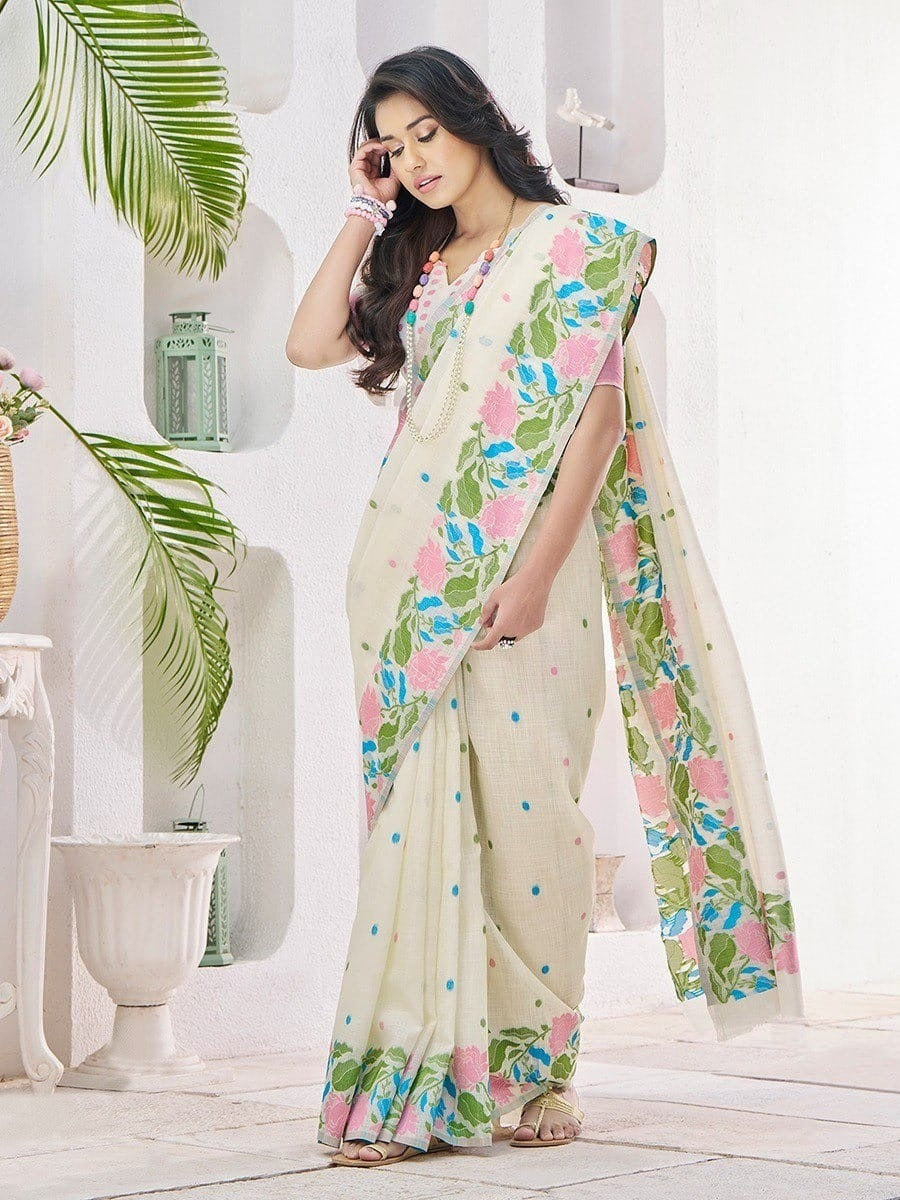 Breathable Opulence: Modern Linen Silk Sarees for Effortless Elegance