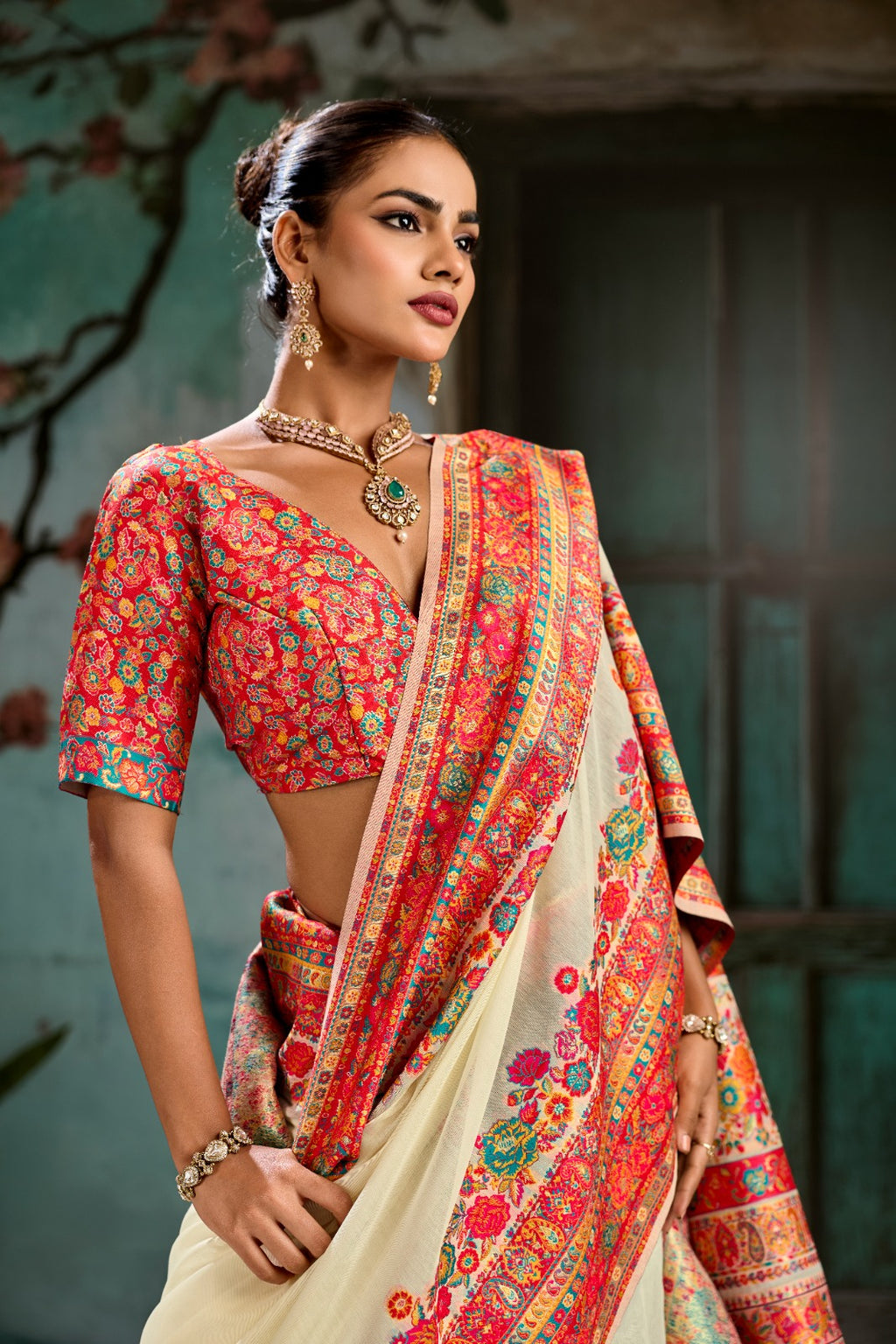 Wrap Yourself in Timeless Luxury: Handwoven Modal Cotton Pashmina Saree
