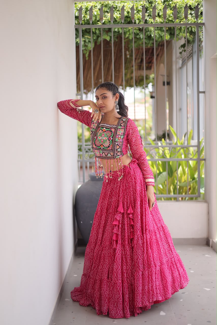Full-Stitched Kutchi Patchwork Bandhani Lehenga Choli