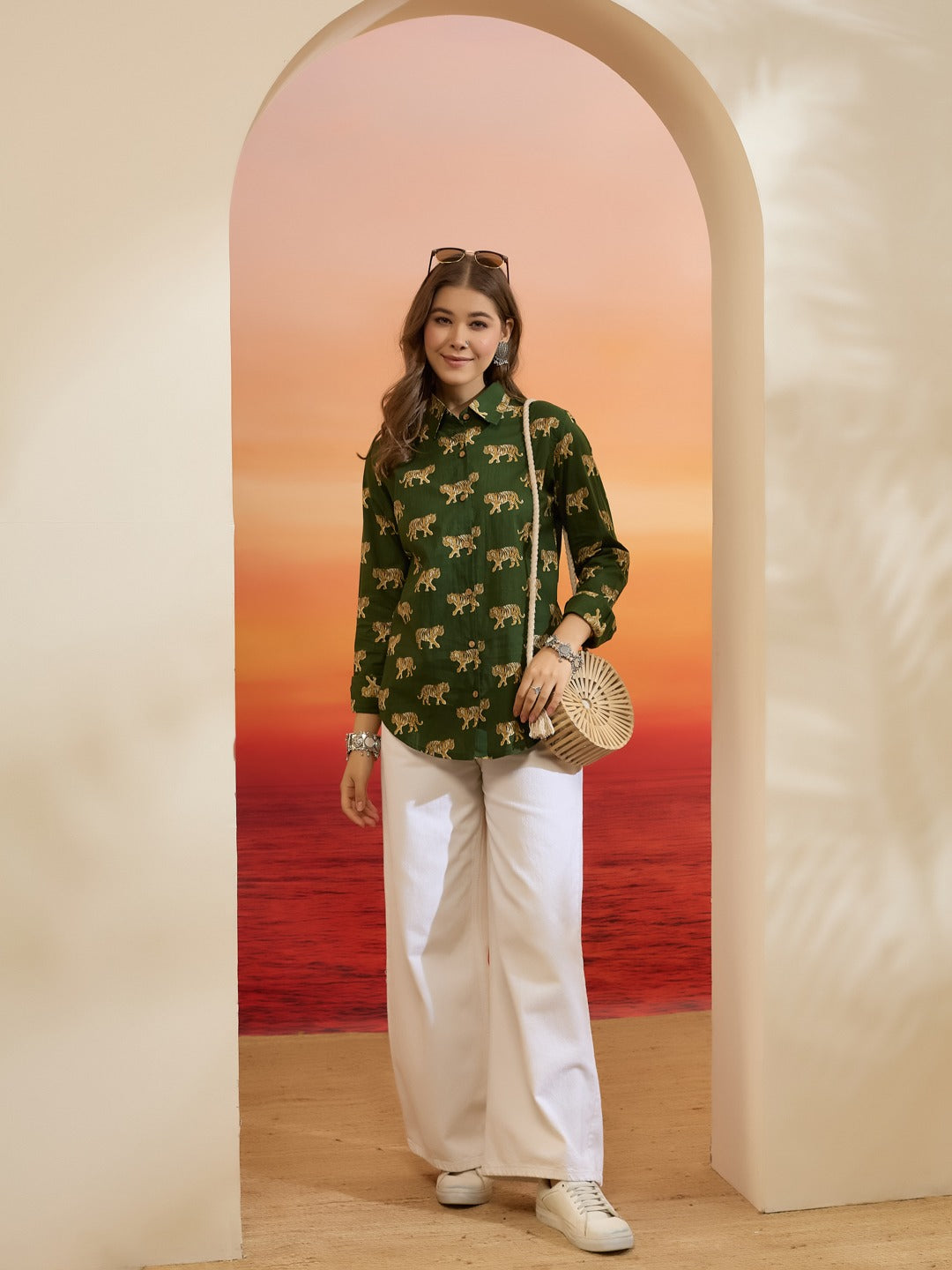 All-Over Quirky Print Pure Cotton Shirt