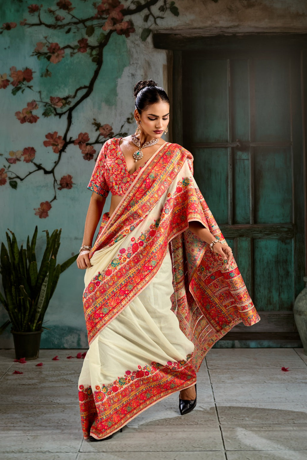 Wrap Yourself in Timeless Luxury: Handwoven Modal Cotton Pashmina Saree