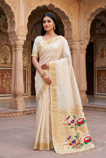 Timeless Royalty: The Muniya Paithani Soft Silk Saree