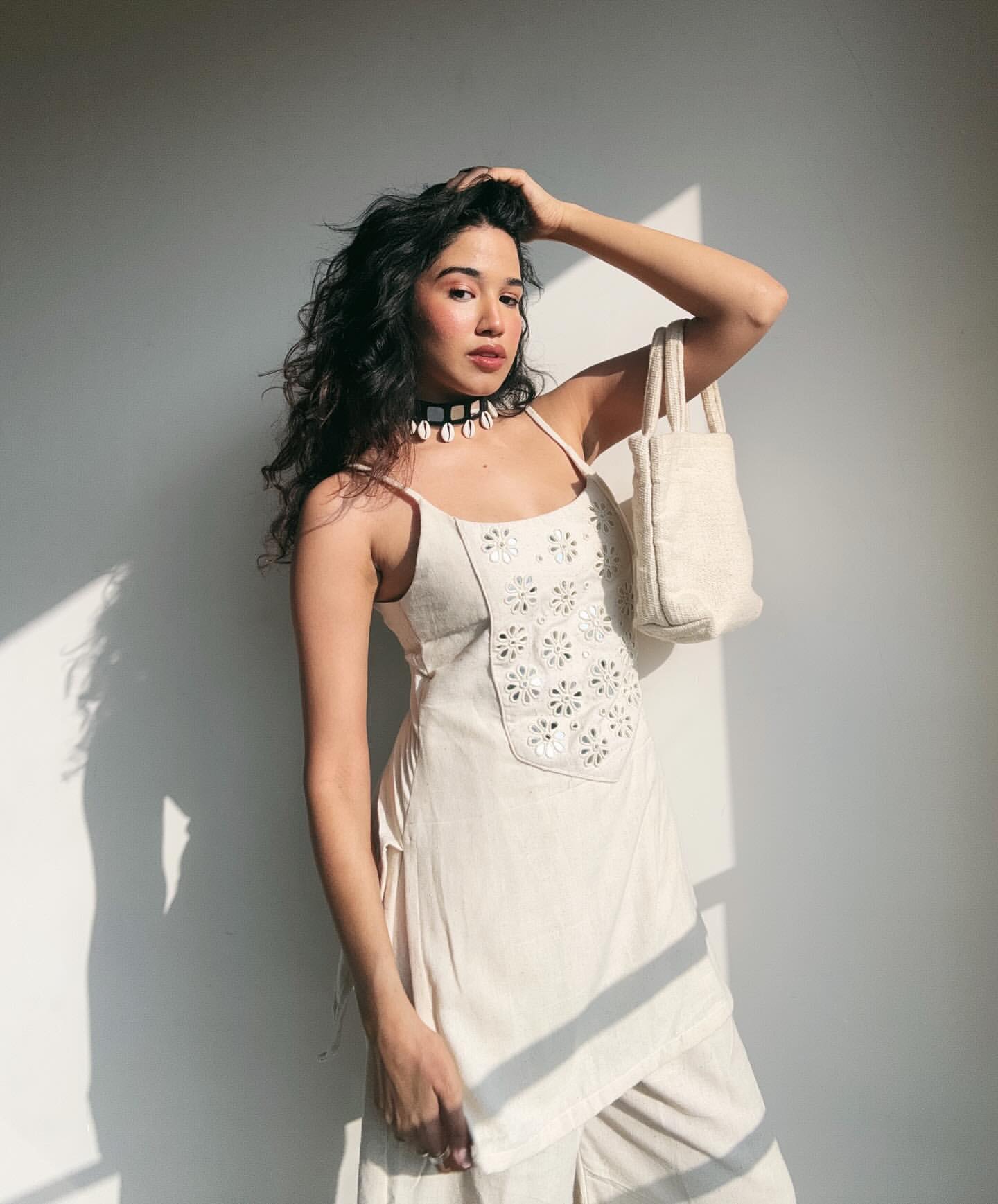 Shine in the Sun: Heavy Mirror-Work Cotton Flex Co-Ord Set