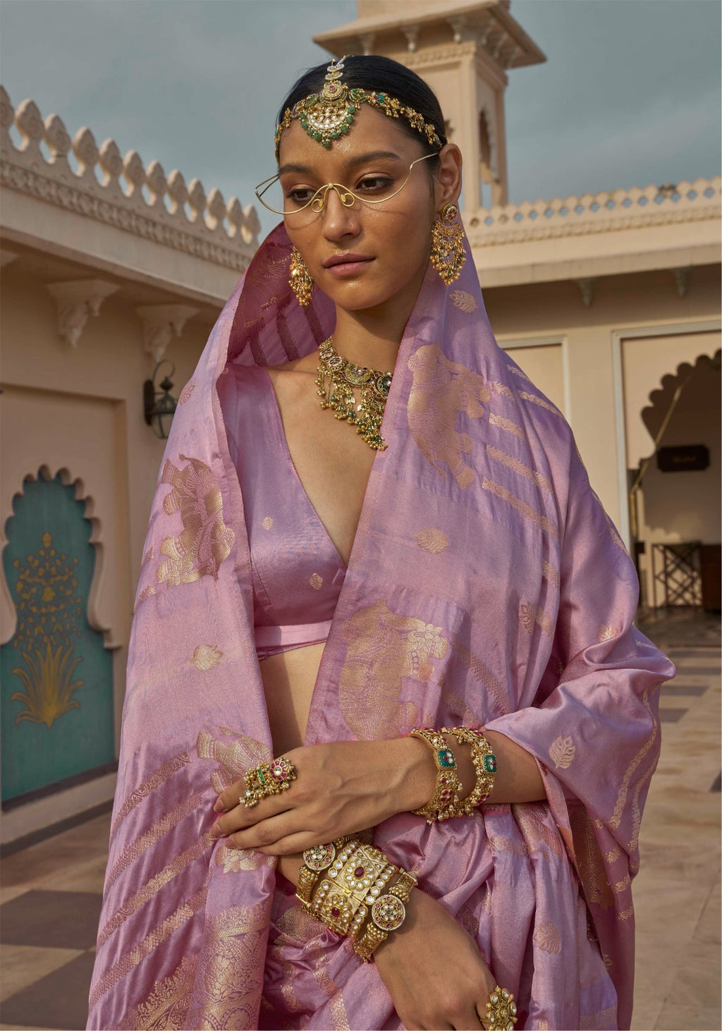 Luxe Satin Silk Jacquard Saree