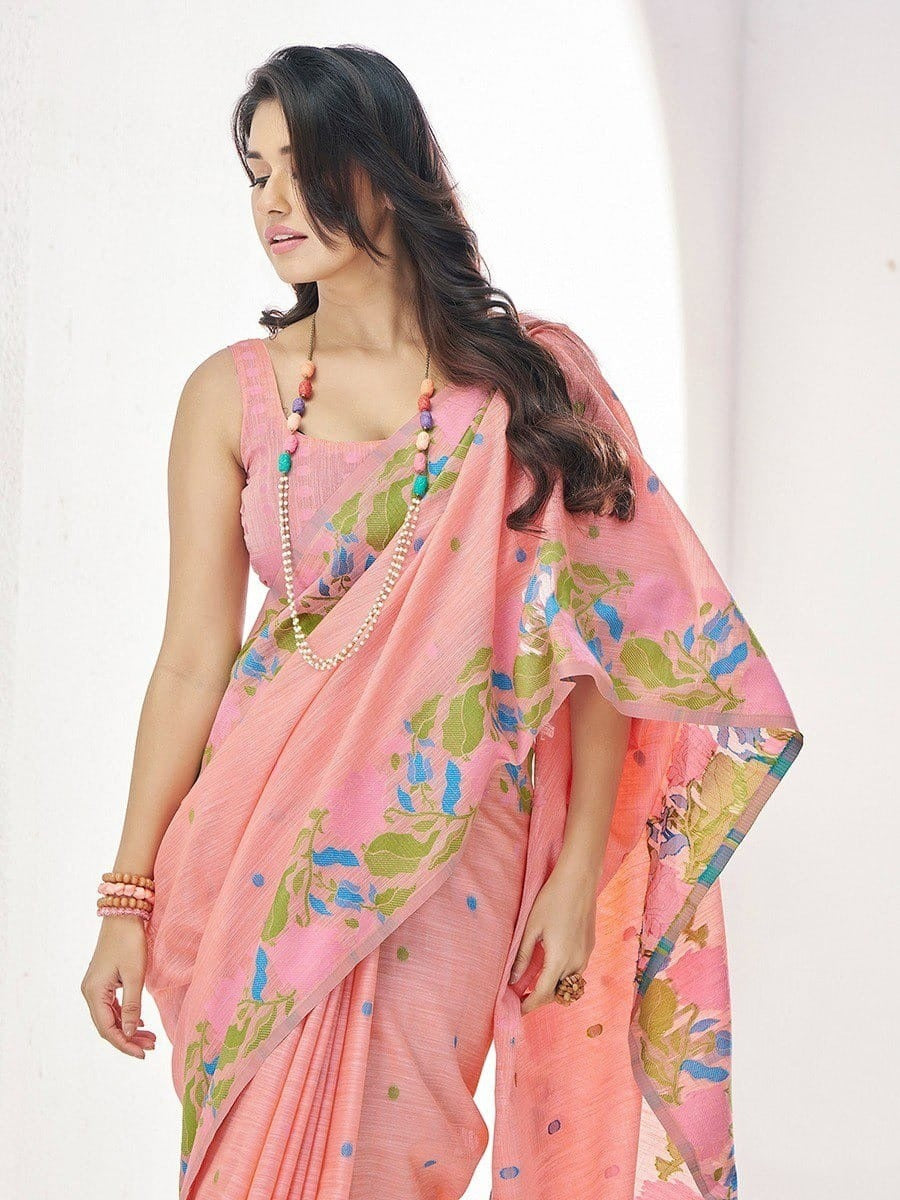 Breathable Opulence: Modern Linen Silk Sarees for Effortless Elegance