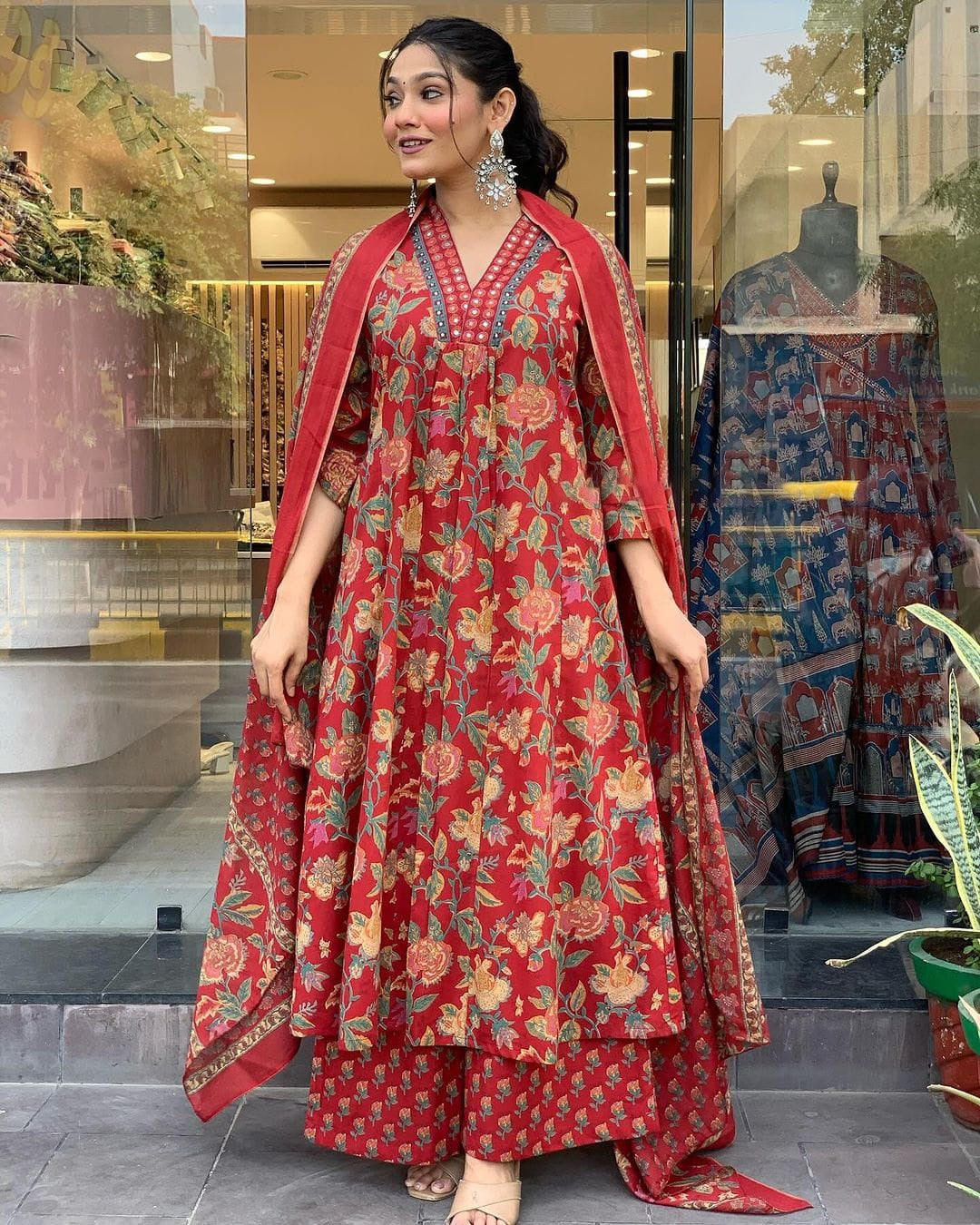 Celebrate in Style: Easy-Breezy Pure Cotton Front-Cut Anarkali Sets!