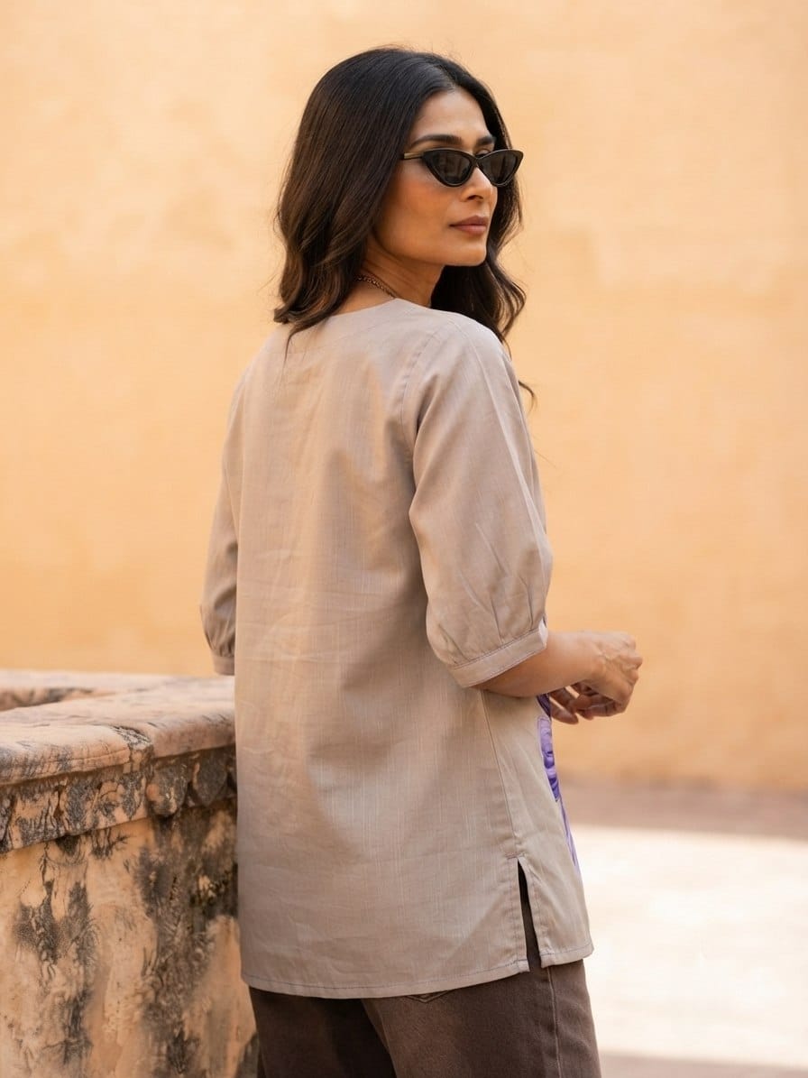 Fresh Blooms on Luxe Slub: The Ultimate Everyday Tunic