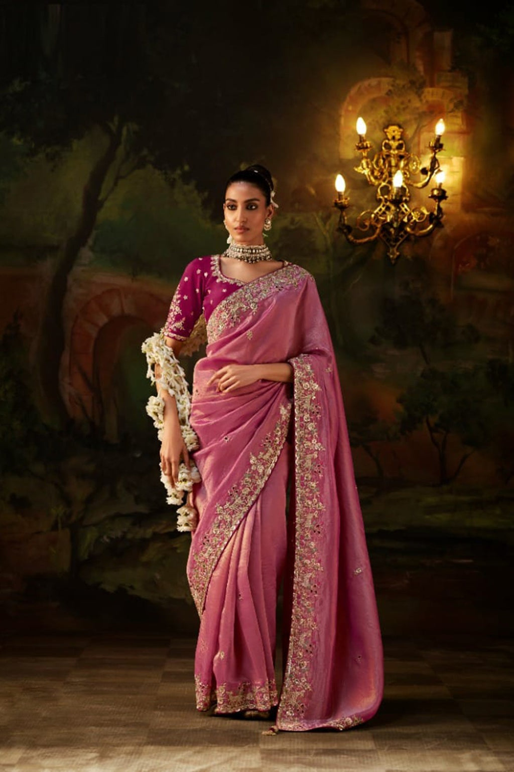 Exquisite Premium Viscose Zari Tissue Saree with Heavy Sequins & Embroidery