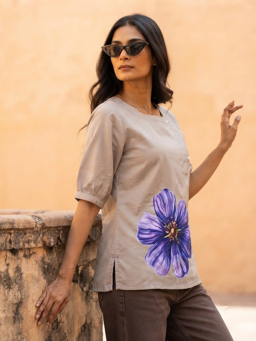 Fresh Blooms on Luxe Slub: The Ultimate Everyday Tunic