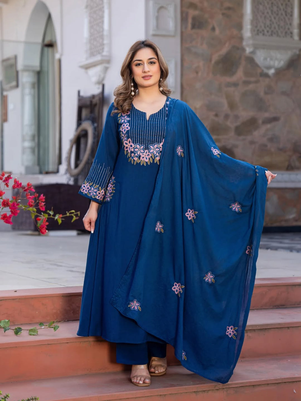 Elevate Your Style: Premium A-Line Kurta Set with Heavy Malmal Dupatta