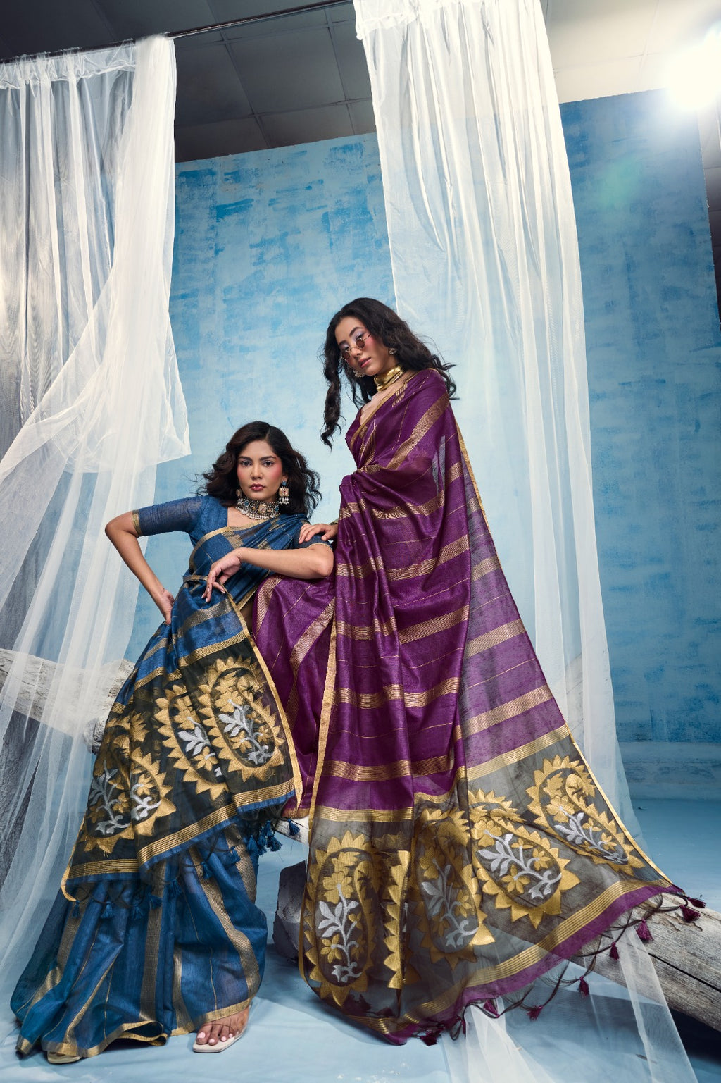 Premium Munga Cotton Handloom Saree with Matching Blouse