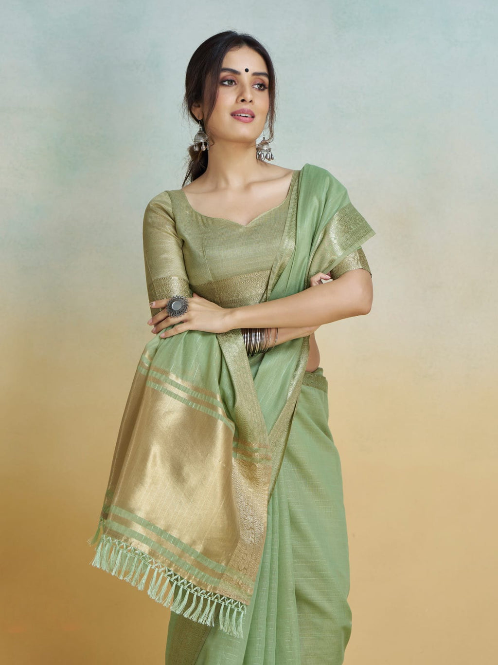 Shine Silk: Premium Handloom Khadi Silk Saree with Digital Prints