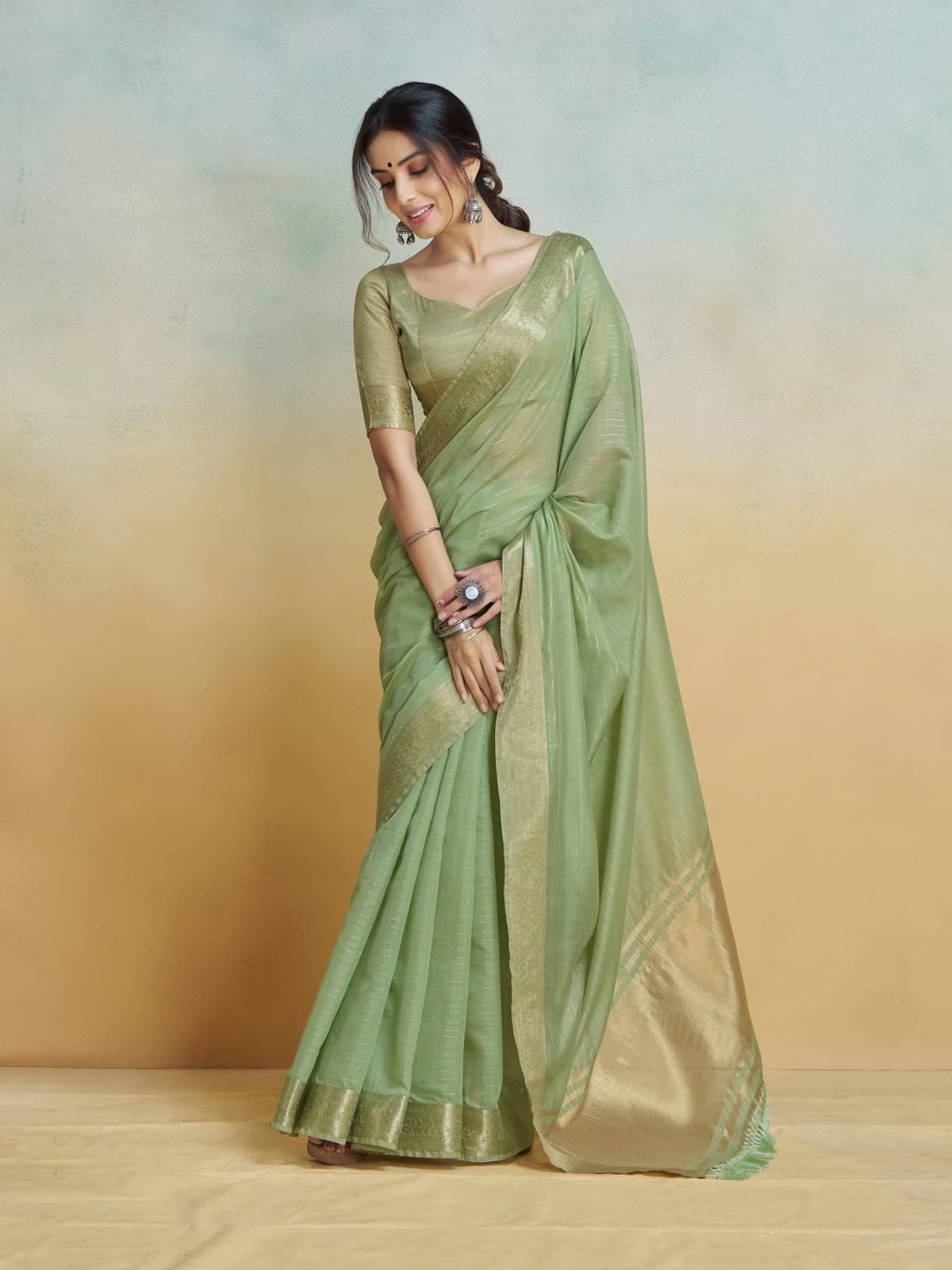 Shine Silk: Premium Handloom Khadi Silk Saree with Digital Prints