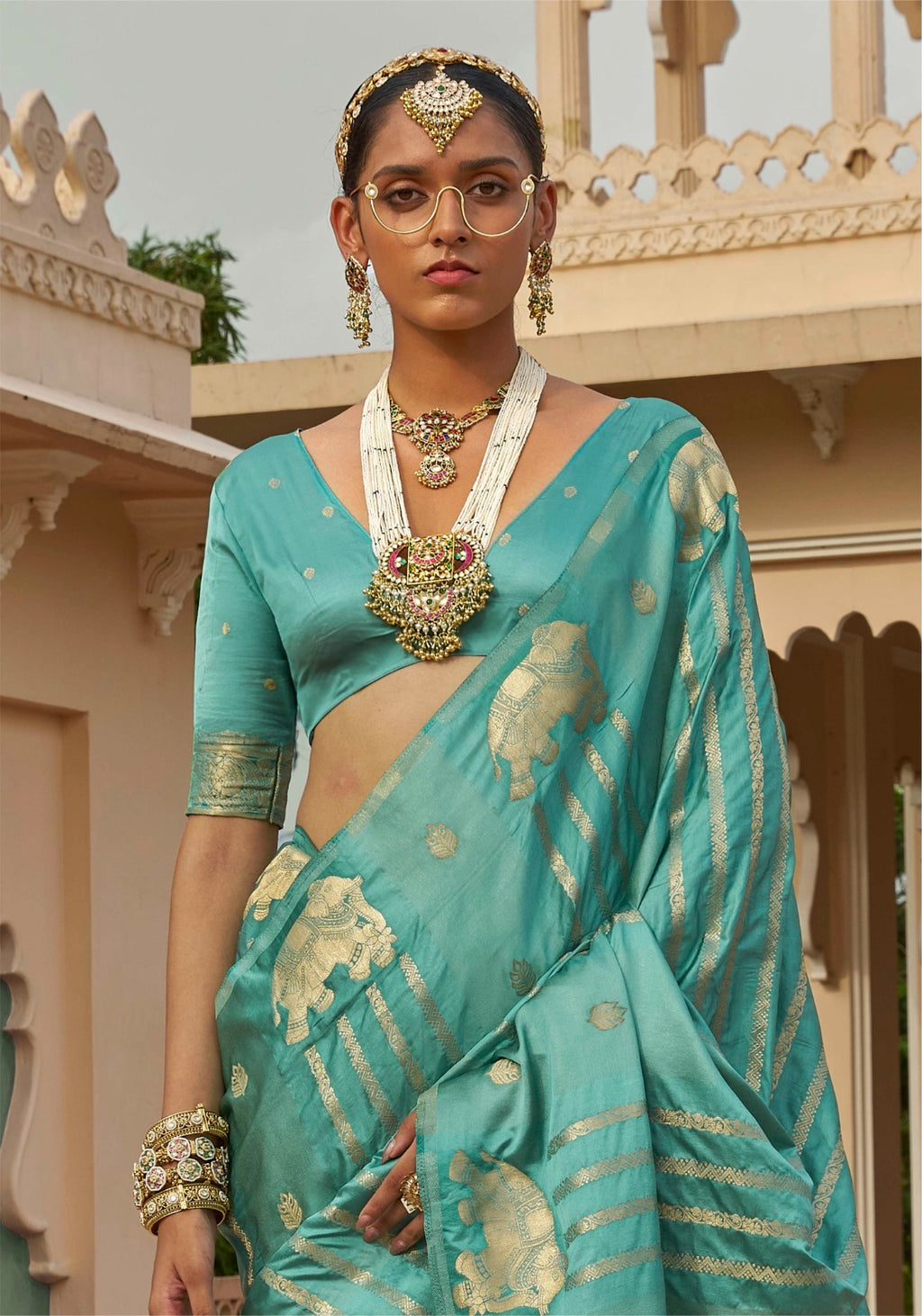 Luxe Satin Silk Jacquard Saree