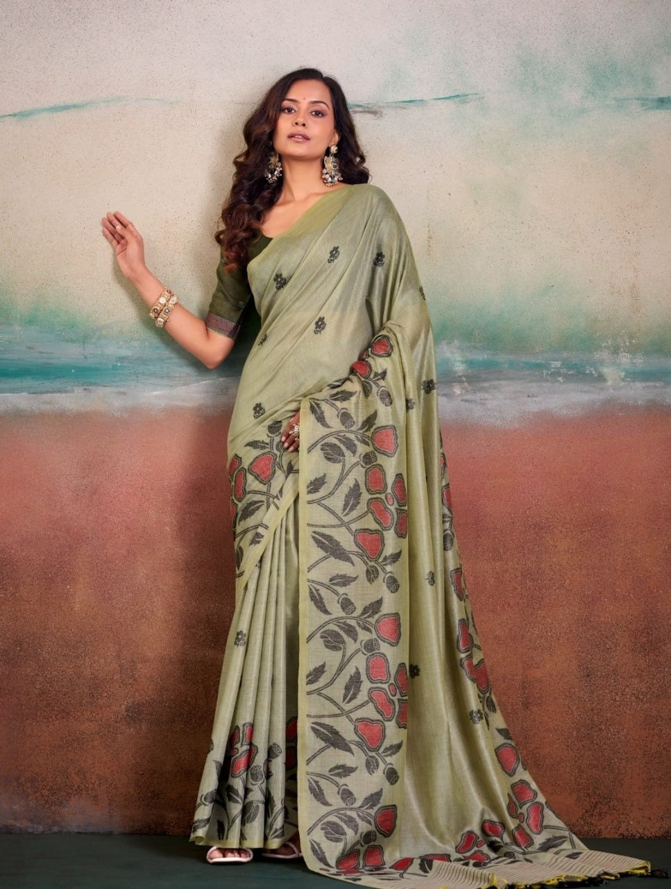 Modal Silk Saree with Matching Blouse Piece