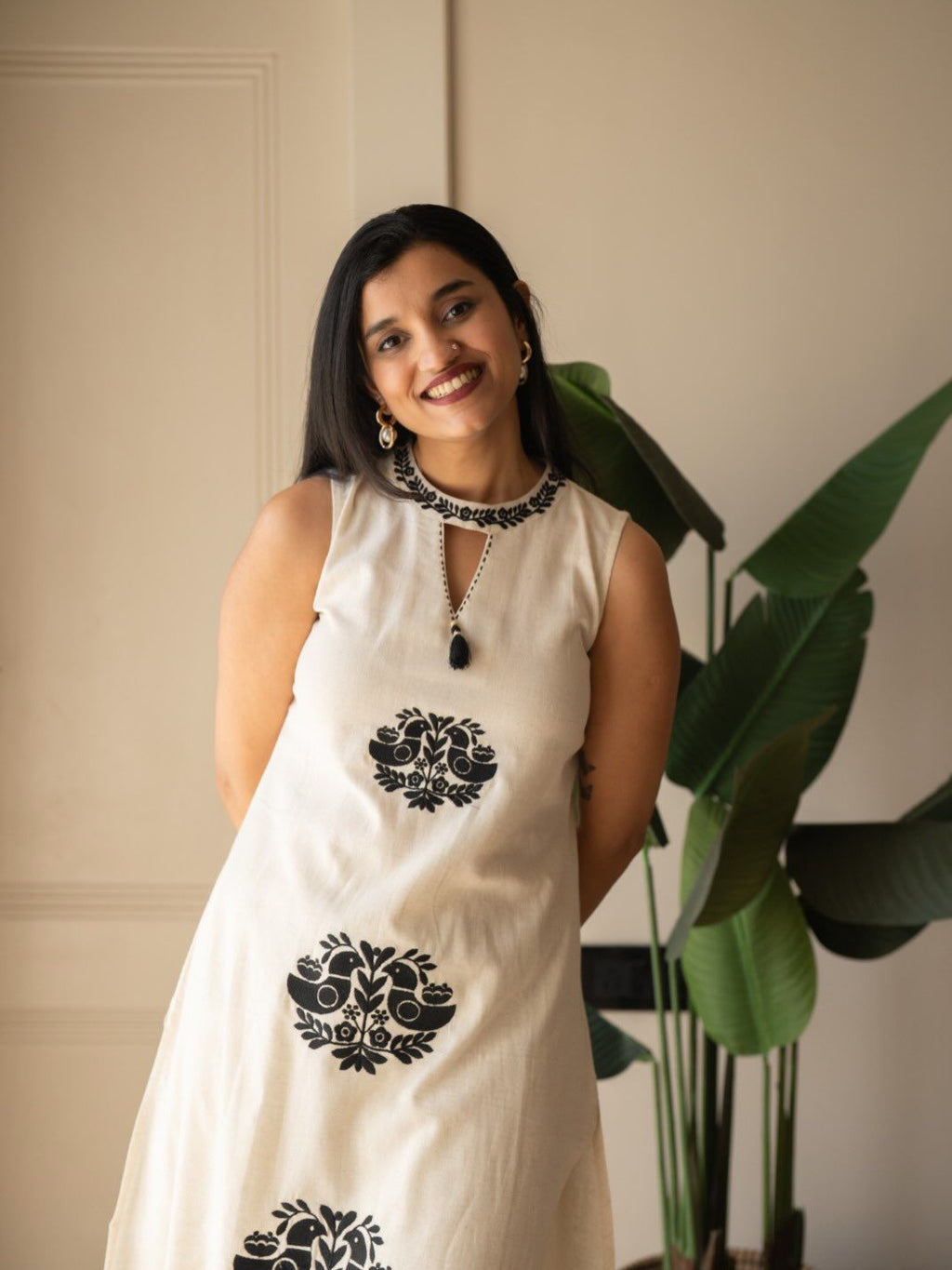 Fine Cotton Flex Embroidered Kurti Set with Dupatta