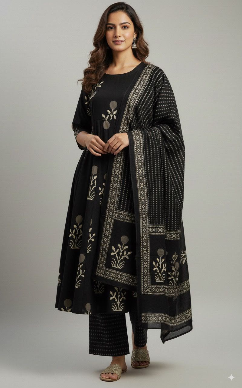 Stylish Cotton Anarkali Set