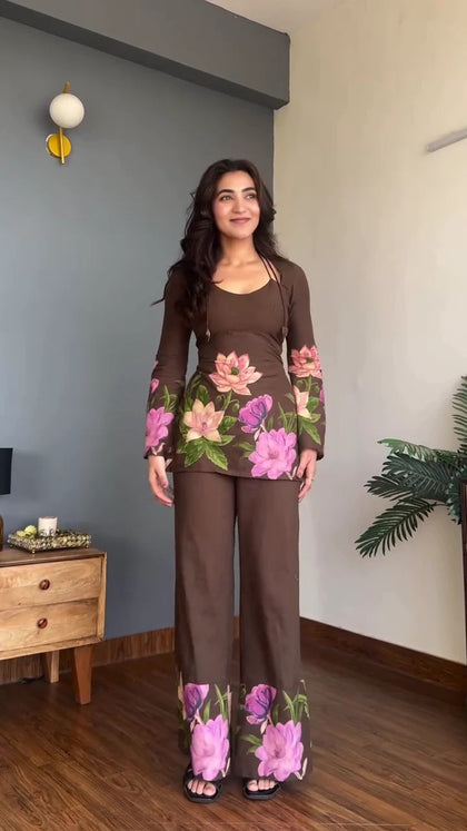 Flora Muslin Top & Palazzo Set – Effortless Elegance Meets Everyday Comfort
