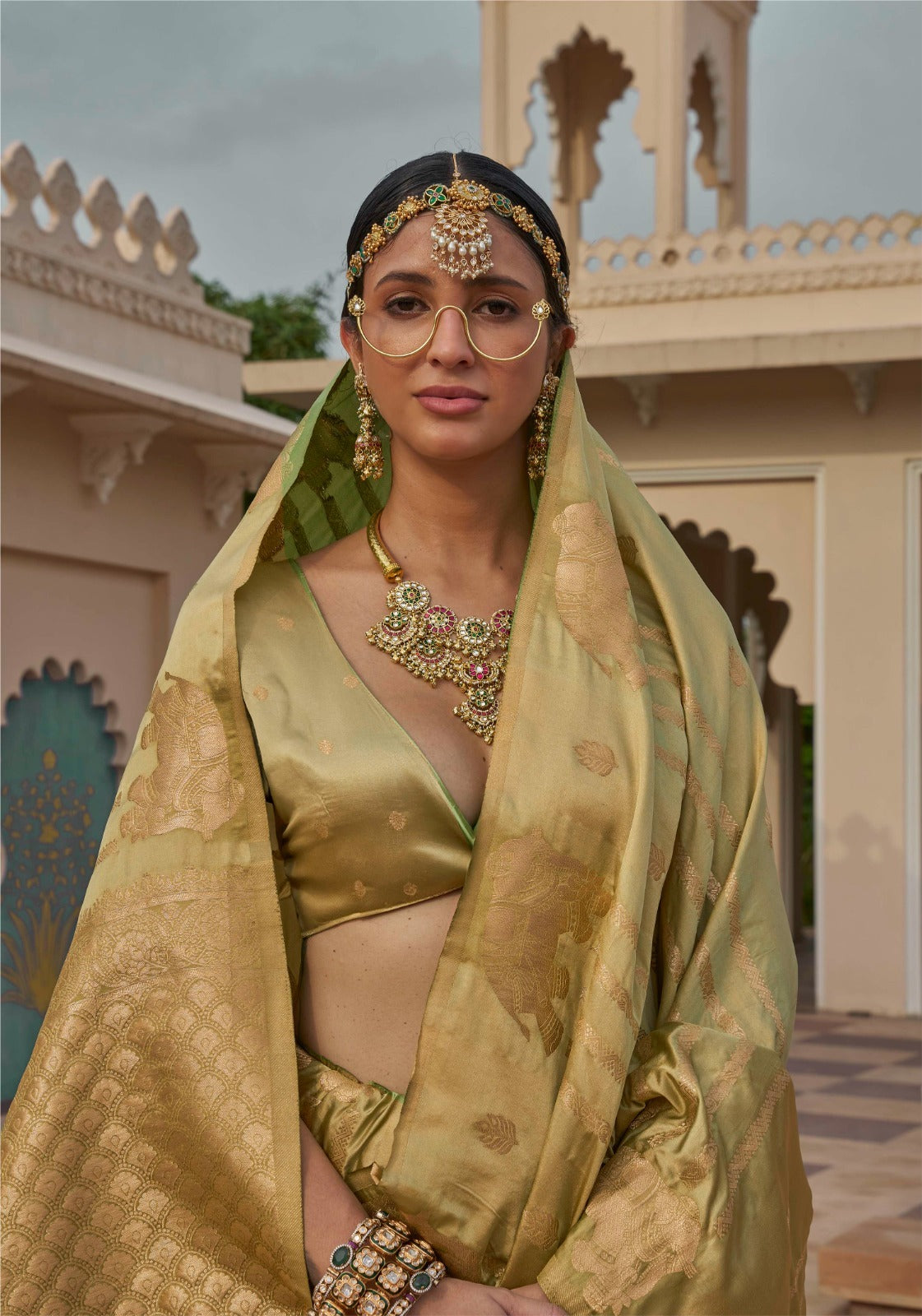 Luxe Satin Silk Jacquard Saree