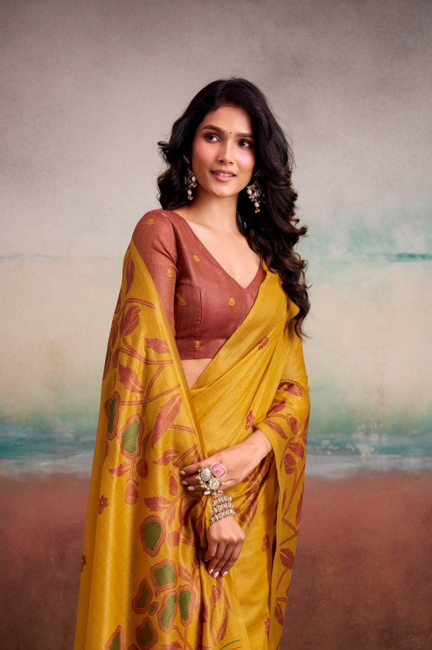 Modal Silk Saree with Matching Blouse Piece