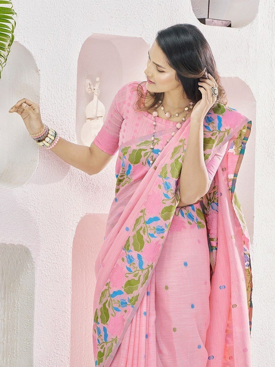 Breathable Opulence: Modern Linen Silk Sarees for Effortless Elegance