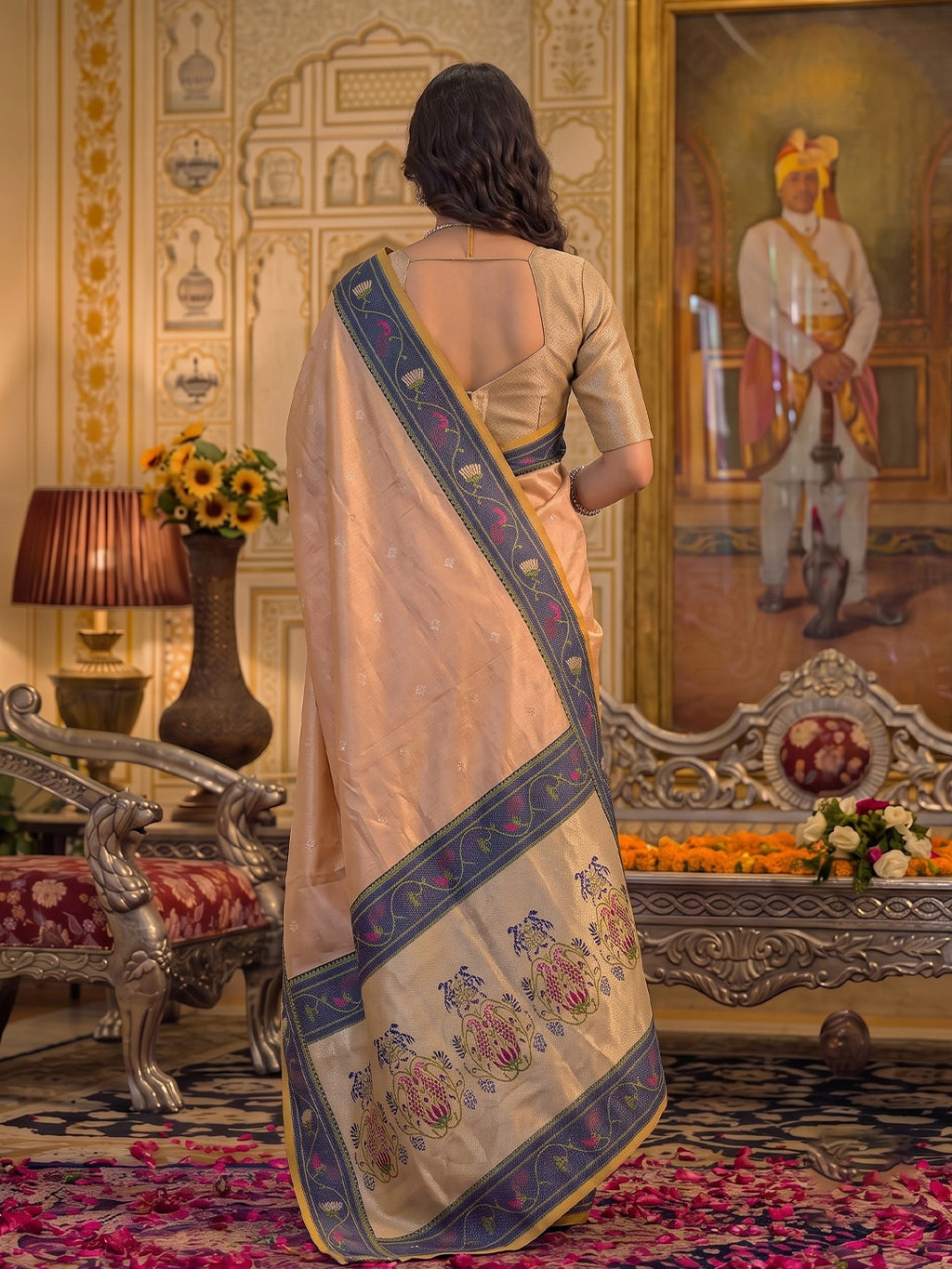 Exquisite Tissue Silk Saree with Intricate Designer Pallu & Woven Border