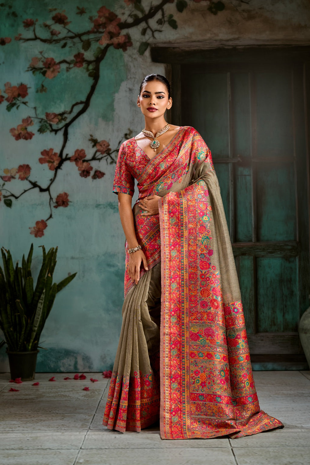 Wrap Yourself in Timeless Luxury: Handwoven Modal Cotton Pashmina Saree