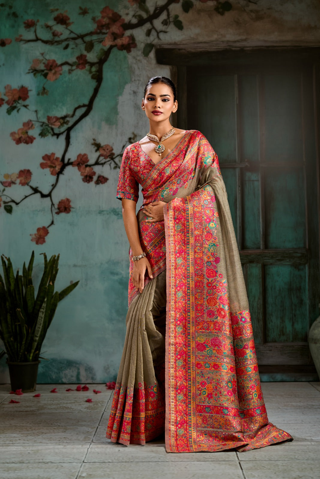 Wrap Yourself in Timeless Luxury: Handwoven Modal Cotton Pashmina Saree
