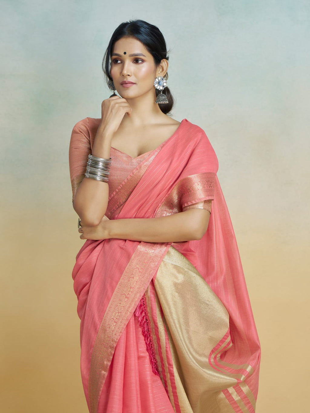 Shine Silk: Premium Handloom Khadi Silk Saree with Digital Prints