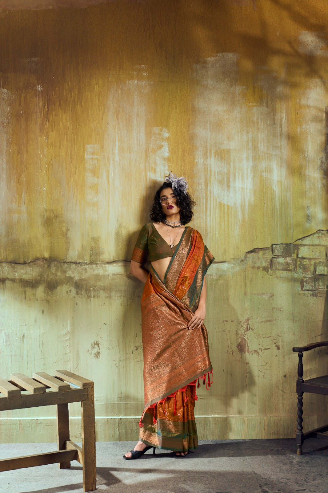 Premium Handloom Silk Saree with Pochampally Weave & Intricate Zari Pallu