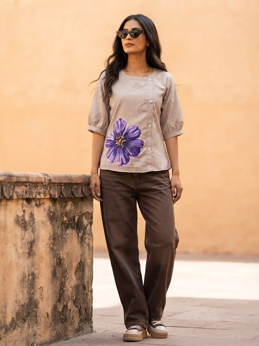 Fresh Blooms on Luxe Slub: The Ultimate Everyday Tunic