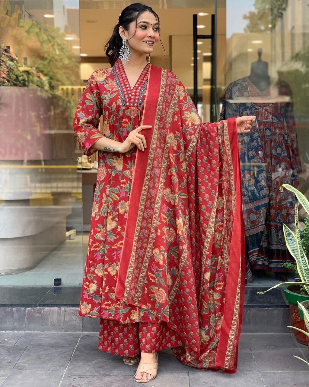 Celebrate in Style: Easy-Breezy Pure Cotton Front-Cut Anarkali Sets!
