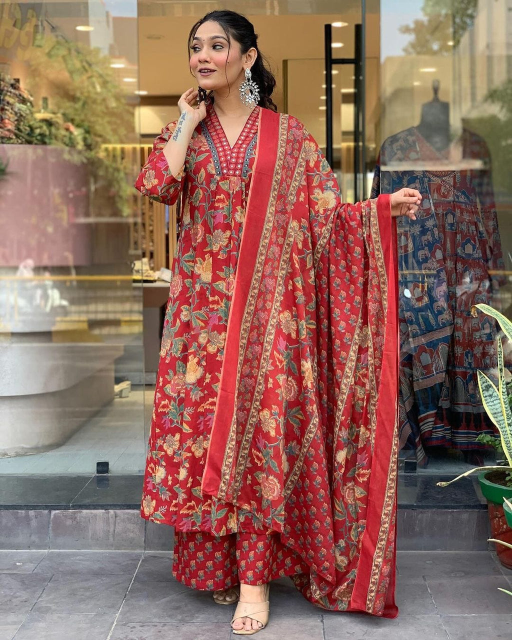 Celebrate in Style: Easy-Breezy Pure Cotton Front-Cut Anarkali Sets!