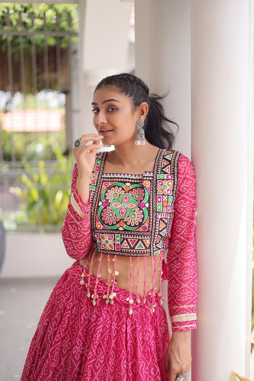 Full-Stitched Kutchi Patchwork Bandhani Lehenga Choli