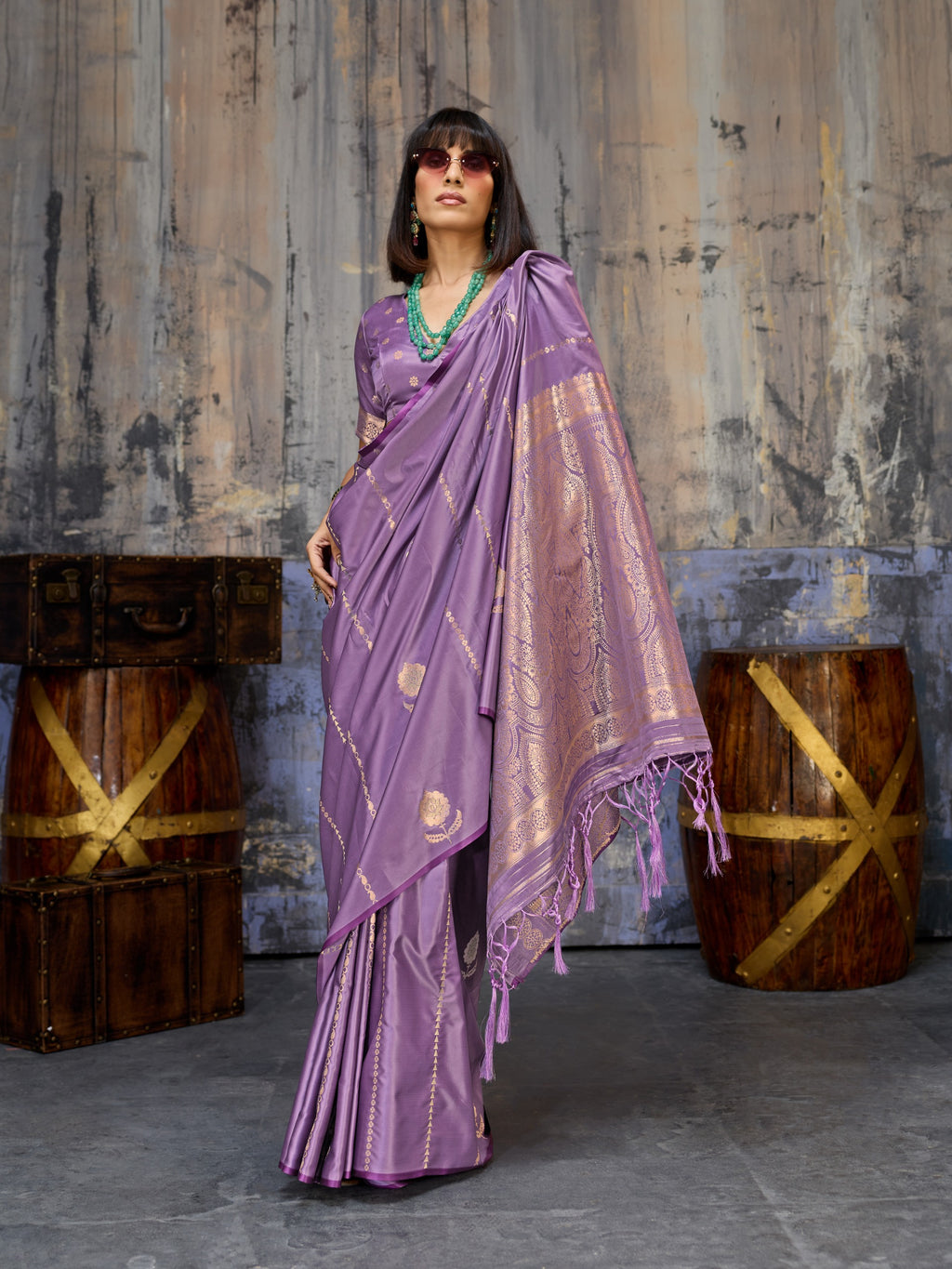 Premium Satin Handloom Weaving Saree – Elegant Festive Collection