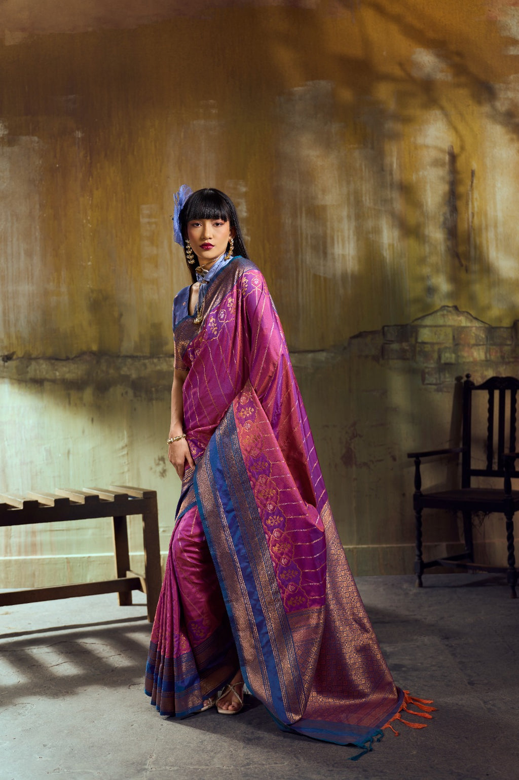 Premium Handloom Silk Saree with Pochampally Weave & Intricate Zari Pallu