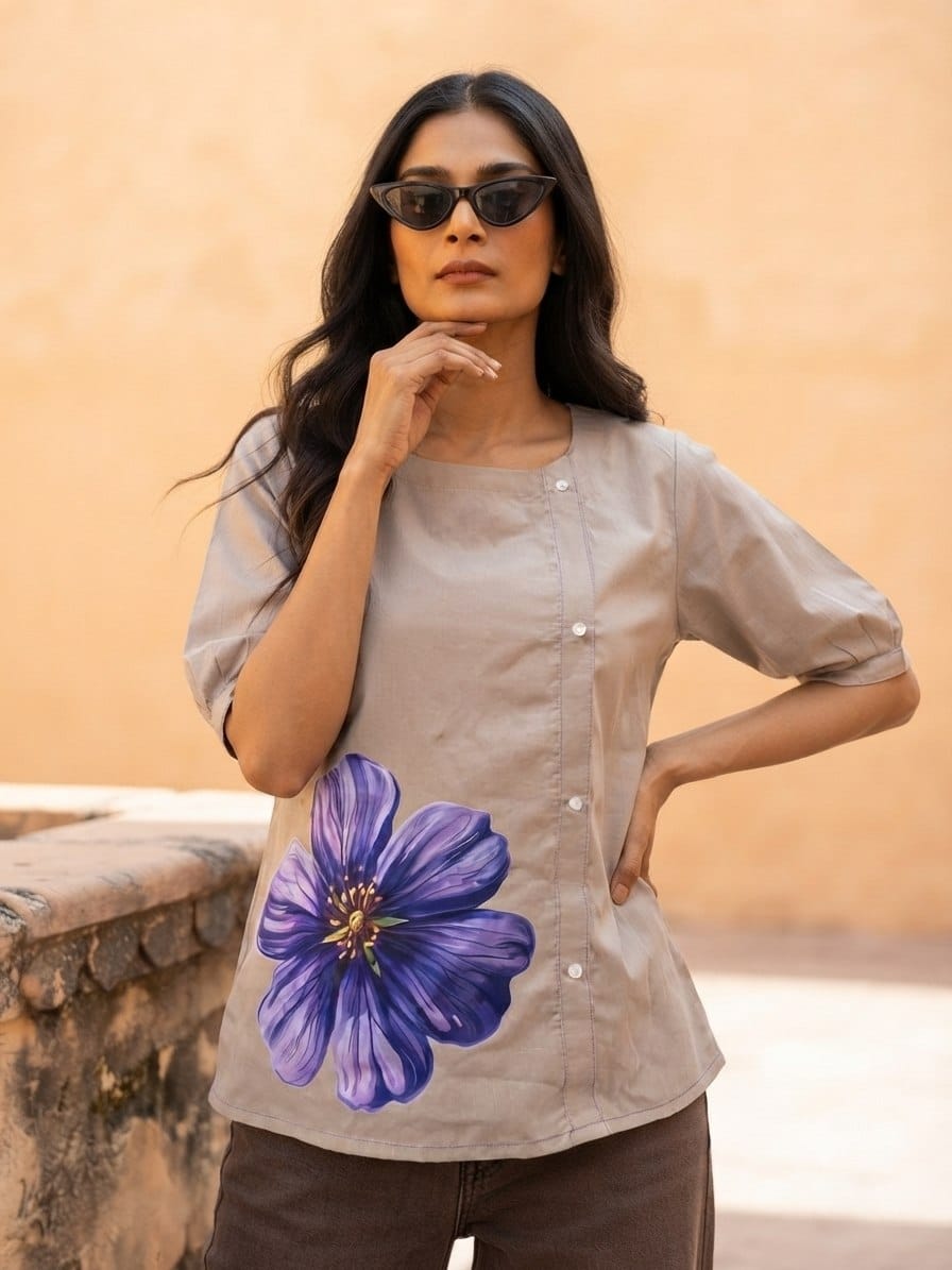 Fresh Blooms on Luxe Slub: The Ultimate Everyday Tunic