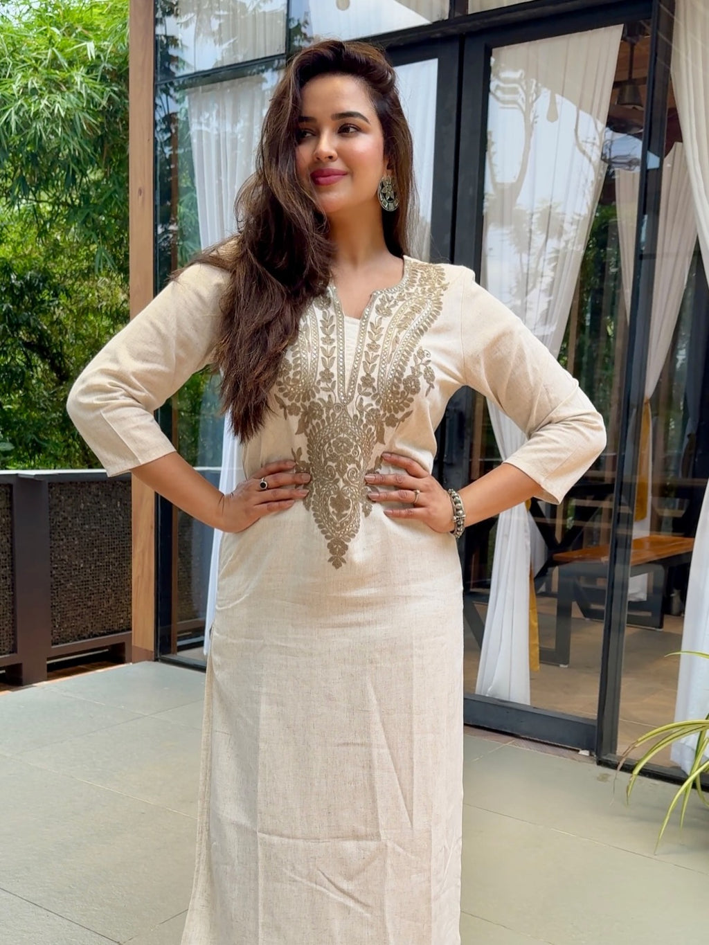 Embroidered Cotton Flex Co-Ord Set – Effortless Elegance, Everyday Comfort
