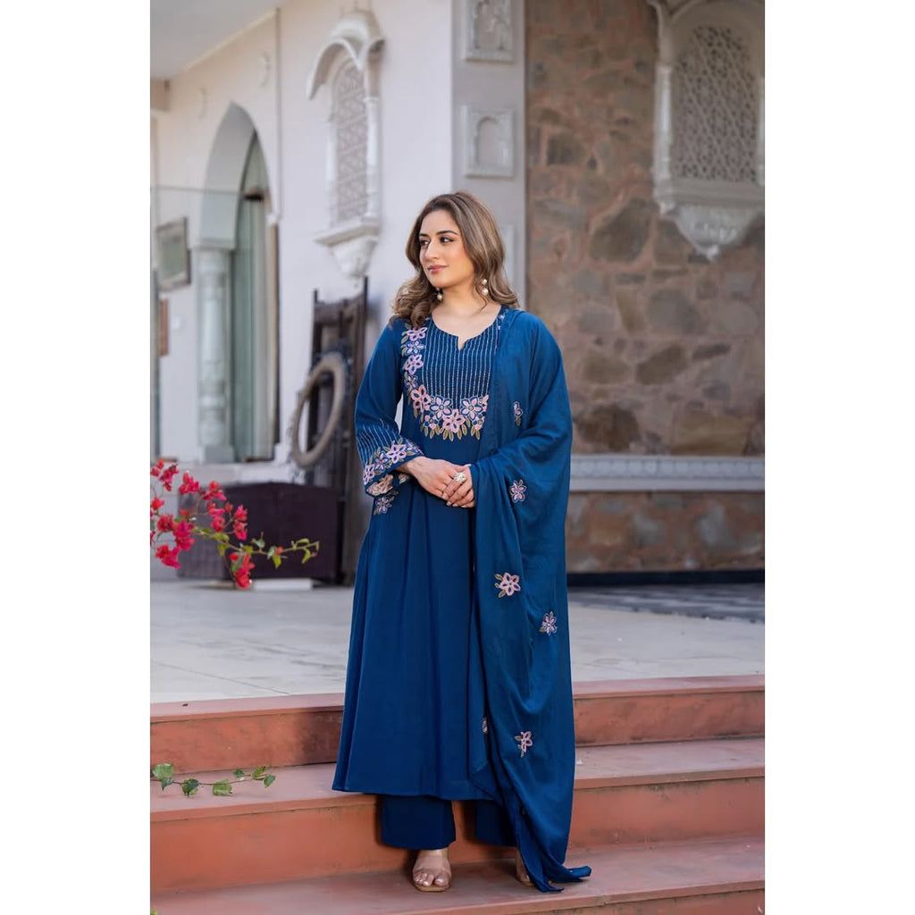 Elevate Your Style: Premium A-Line Kurta Set with Heavy Malmal Dupatta