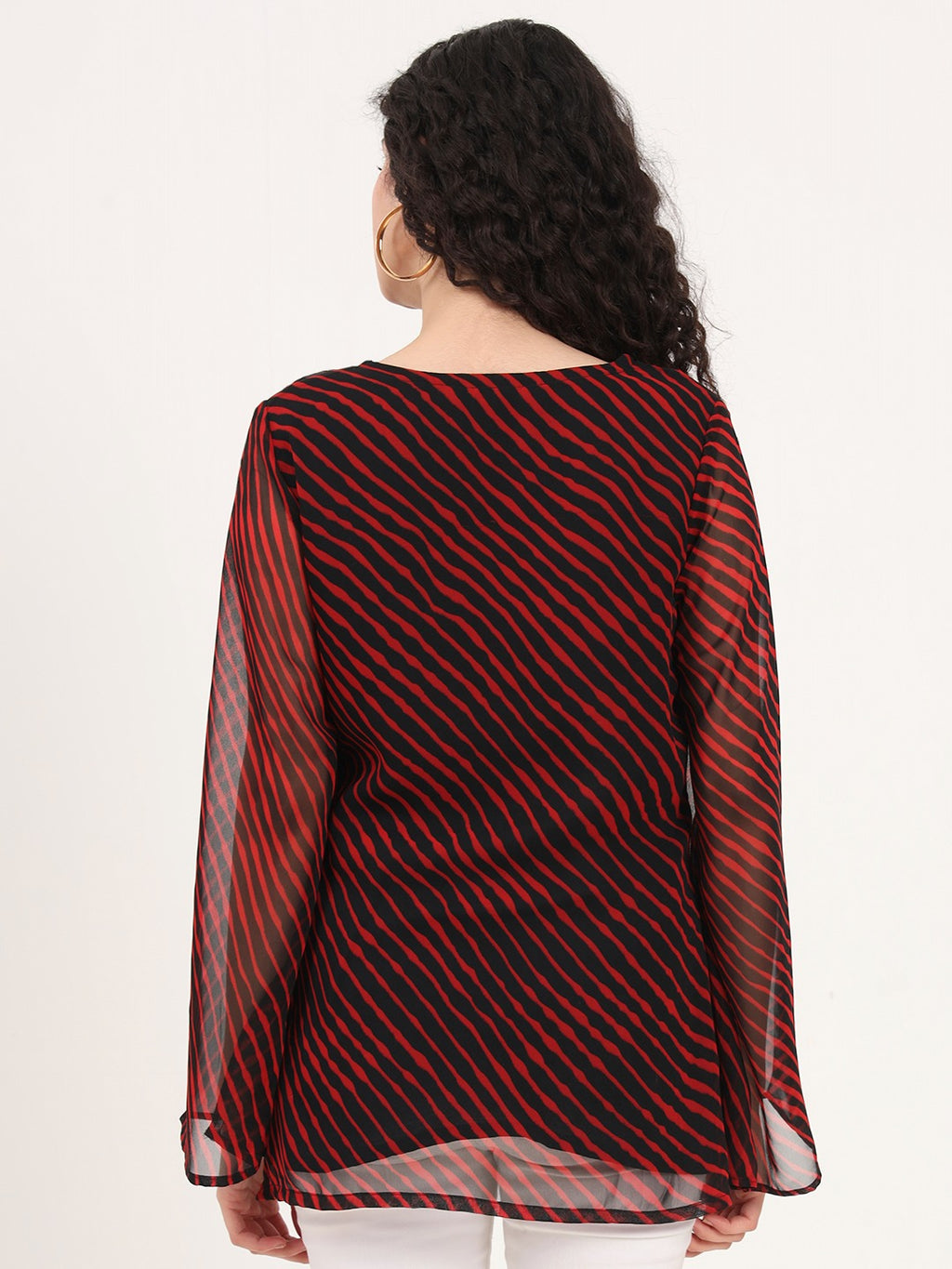 Black Leheriya Gotta Patti Work V Neck Top