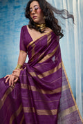 Premium Munga Cotton Handloom Saree with Matching Blouse