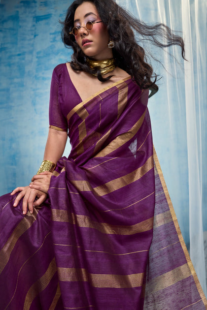 Premium Munga Cotton Handloom Saree with Matching Blouse