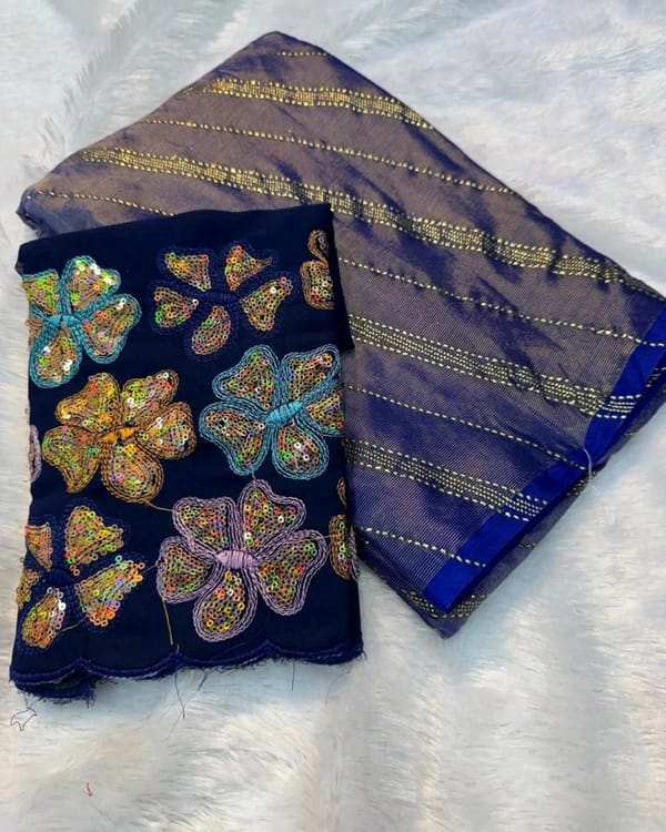 Elegant Fancy Woven Saree with Beautifully Embellished Blouse