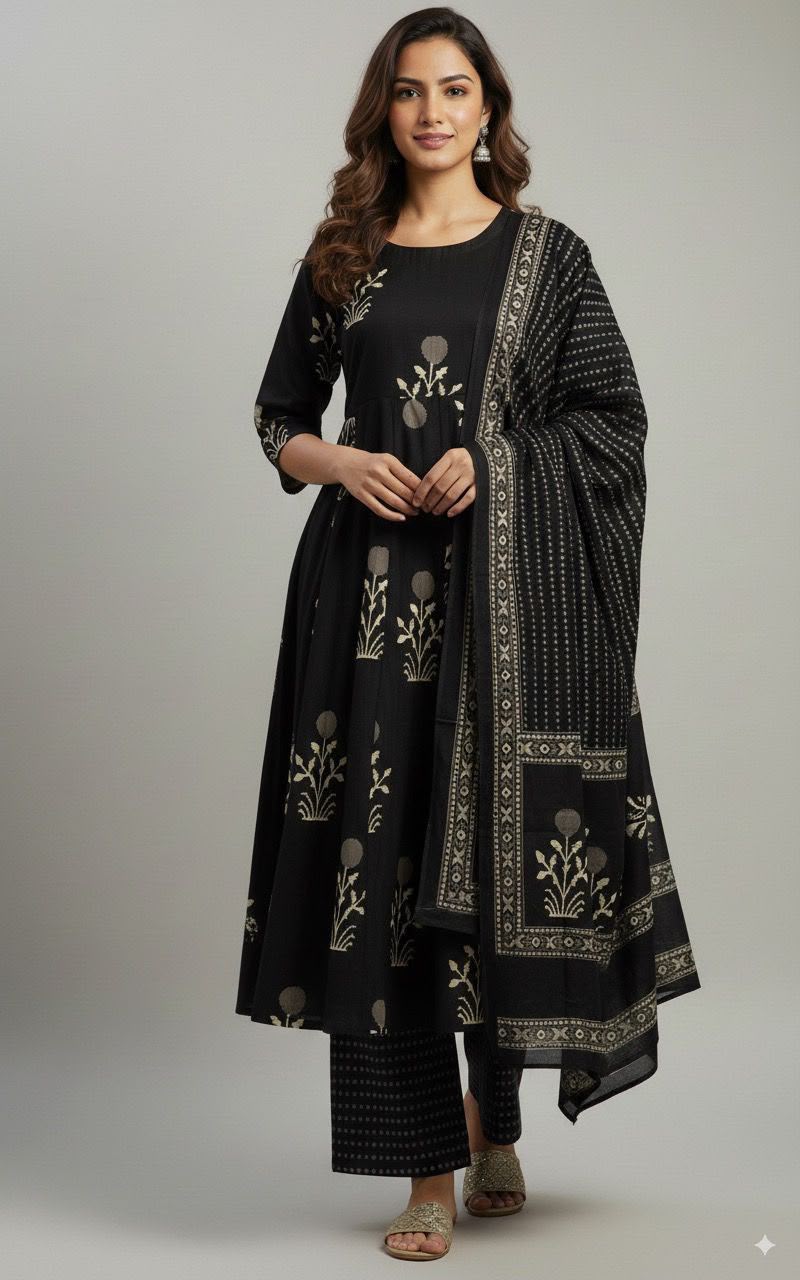 Stylish Cotton Anarkali Set