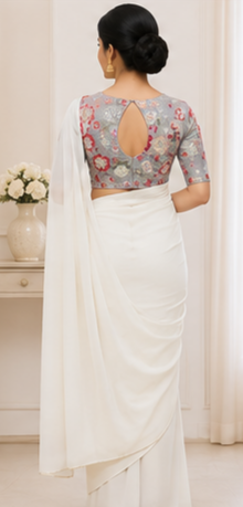 Elegant Daily Wear Saree – Soft Georgette Silk with Designer Floral Work Blouse