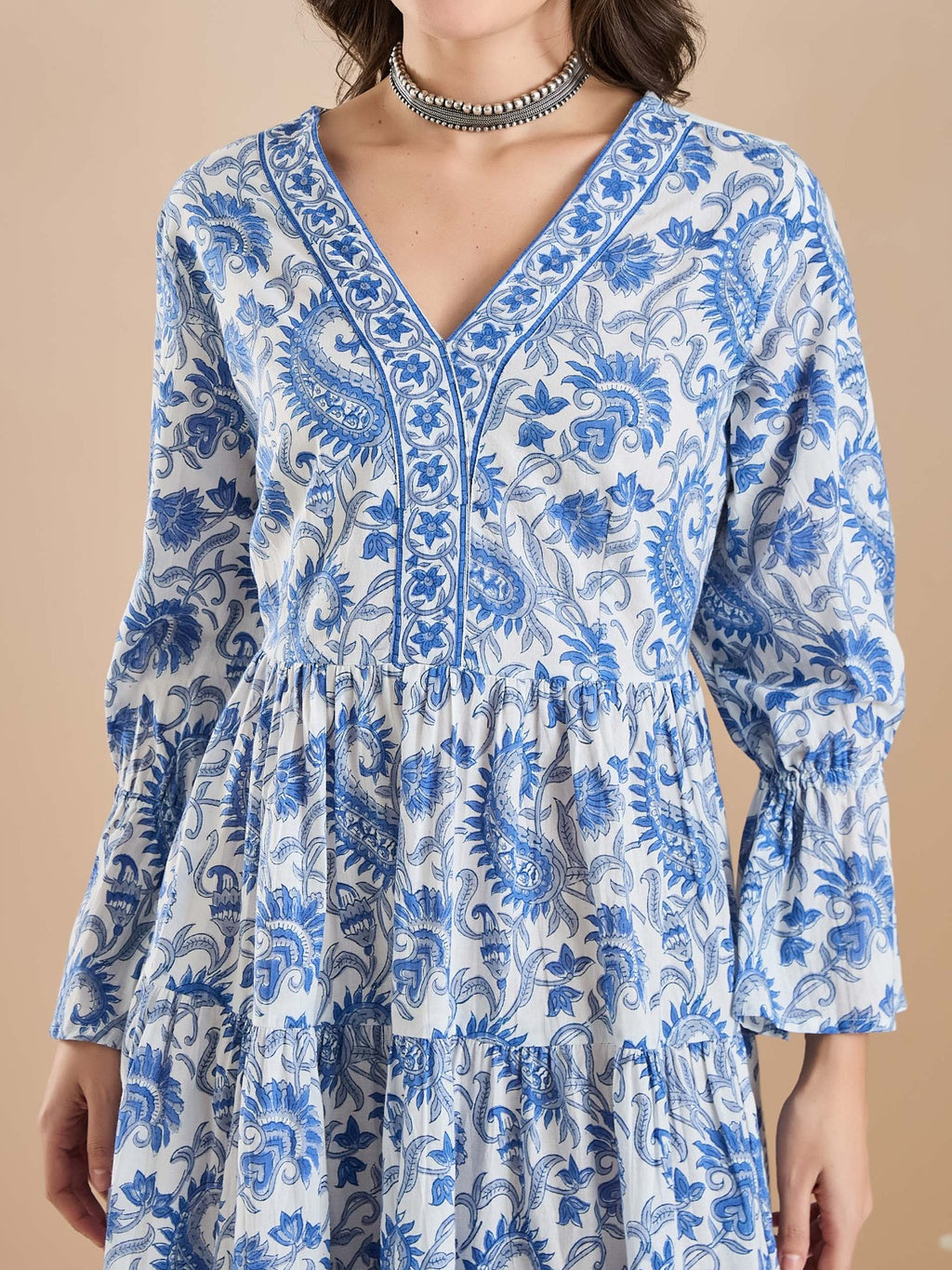 Floral Print Peplum Fit White Dress